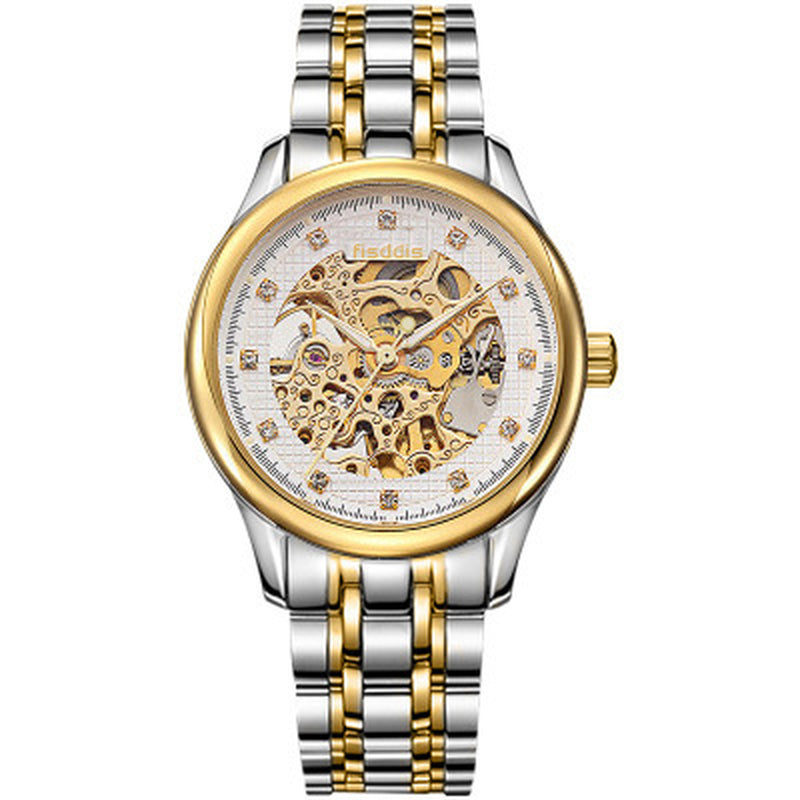 New Foreign Trade Luminous Mechanical Watches, Automatic Hollowing, Men'S Fashion Trend, Steel Machinery Watches