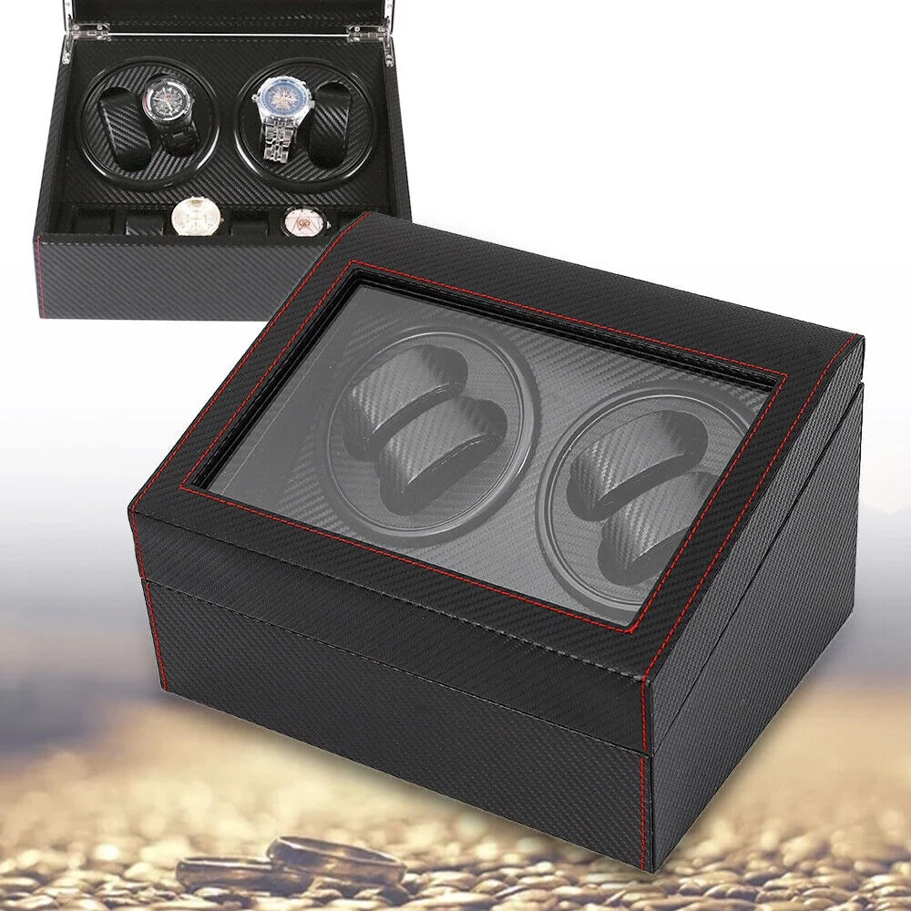 4+6 Watch Winders Automatic Rotation Display Boxes Storage Case Organizer USA