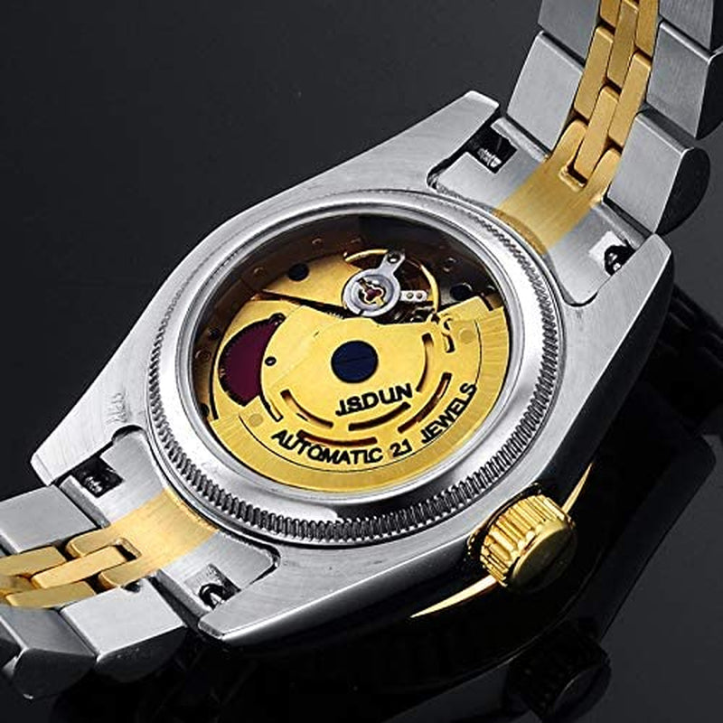 Automatic Watches for Womens Ladies Gold and Silver Two Tone Stainless Steel Waterproof Date Small Wrist Watches Luxury Dress Business Classic Style