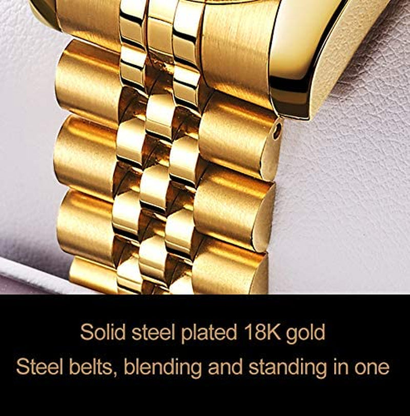 Automatic Watches for Womens Ladies Gold and Silver Two Tone Stainless Steel Waterproof Date Small Wrist Watches Luxury Dress Business Classic Style