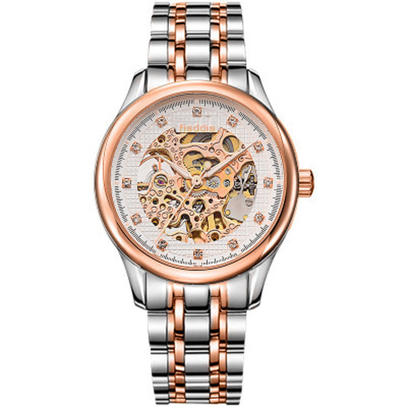 New Foreign Trade Luminous Mechanical Watches, Automatic Hollowing, Men'S Fashion Trend, Steel Machinery Watches