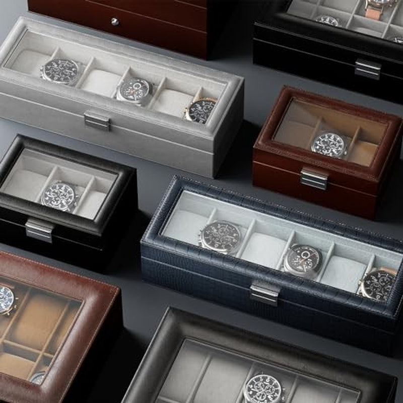 Watch Box for Men, 3 Slot Mens Watch Case, Watch Storage Watch Holder