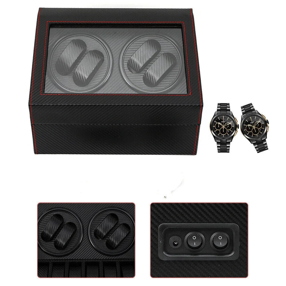 4+6 Watch Winders Automatic Rotation Display Boxes Storage Case Organizer USA
