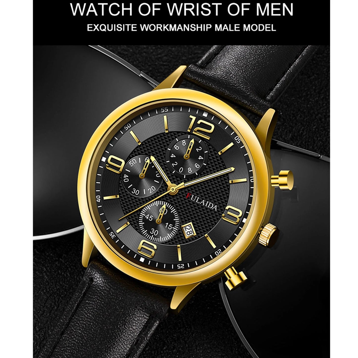 Mens Watch Sport Stainless Steel Case Belt Band Quartz Analog Wrist Watches