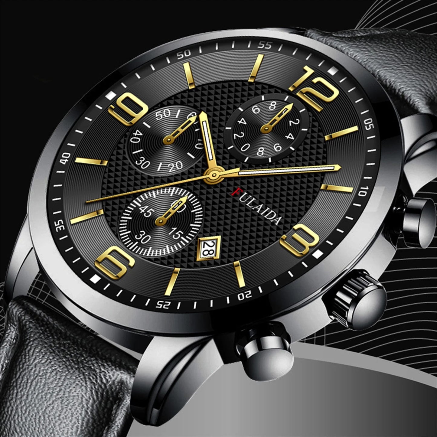 Mens Watch Sport Stainless Steel Case Belt Band Quartz Analog Wrist Watches