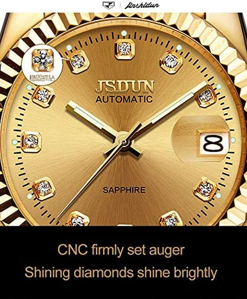 Automatic Watches for Womens Ladies Gold and Silver Two Tone Stainless Steel Waterproof Date Small Wrist Watches Luxury Dress Business Classic Style