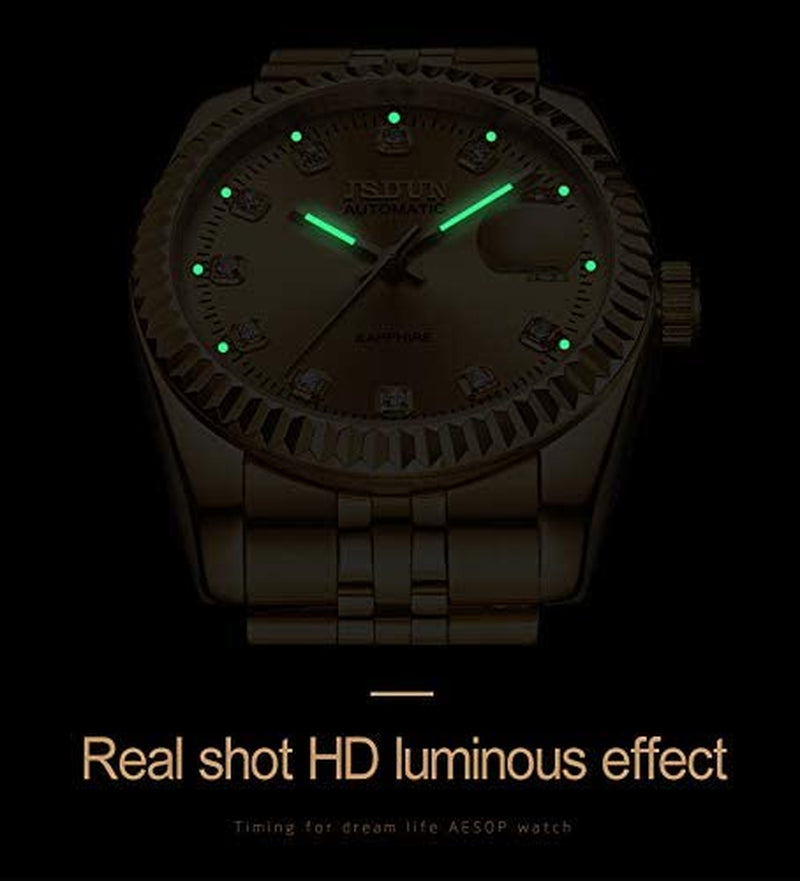 Automatic Watches for Womens Ladies Gold and Silver Two Tone Stainless Steel Waterproof Date Small Wrist Watches Luxury Dress Business Classic Style
