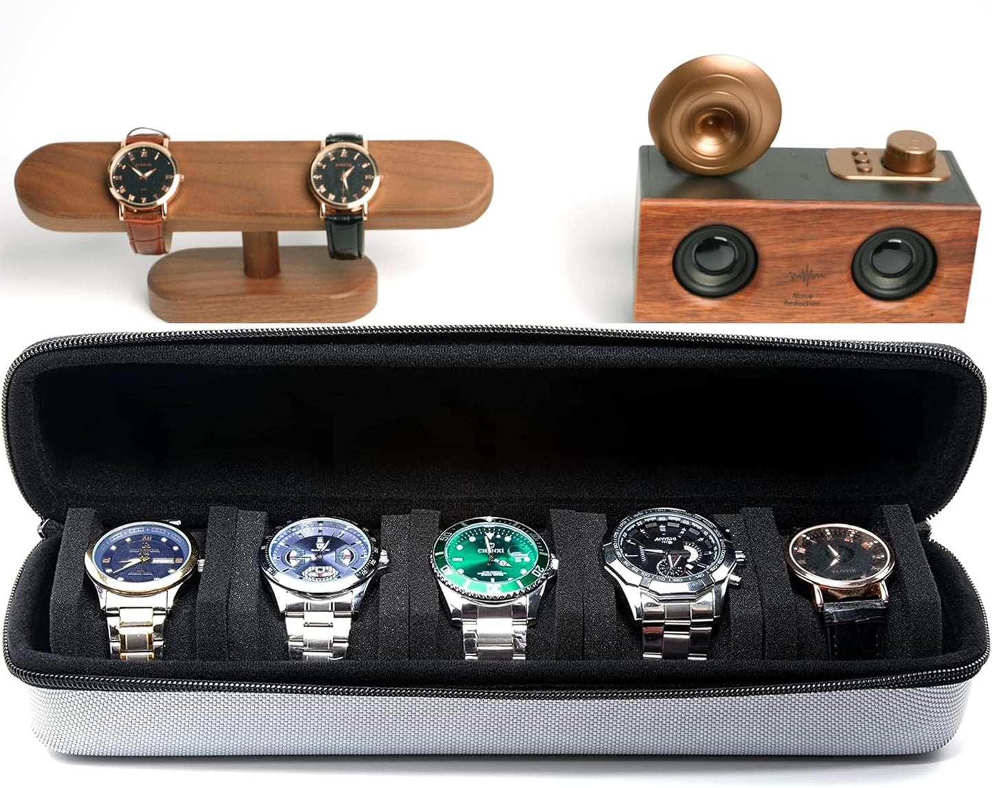 Watch Travel Case (Gray, 5 Slots)