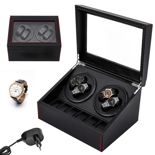 4+6 Watch Winders Automatic Rotation Display Boxes Storage Case Organizer USA