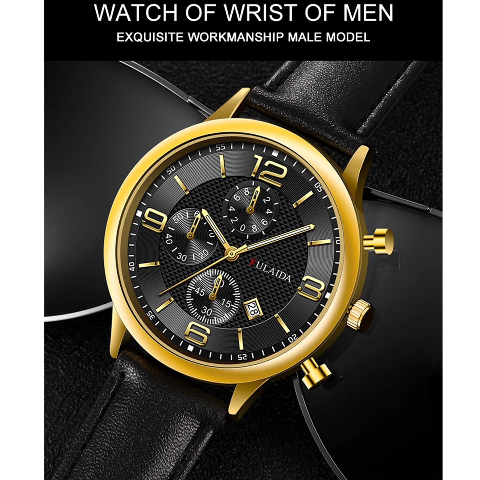 Mens Watch Sport Stainless Steel Case Belt Band Quartz Analog Wrist Watches