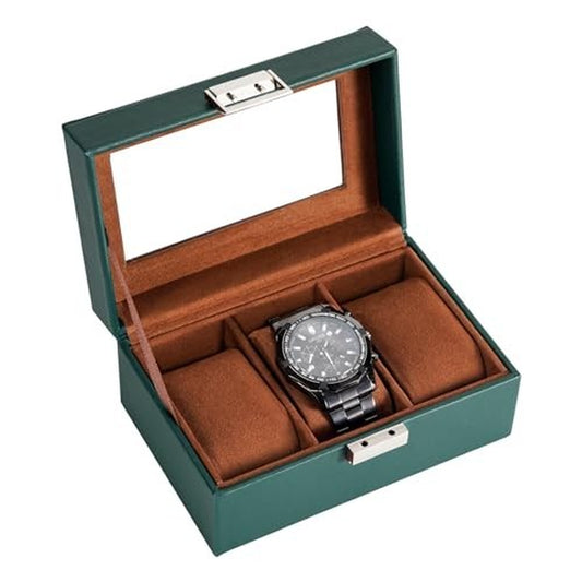 Watch Box for Men, 3 Slot Mens Watch Case, Watch Storage Watch Holder