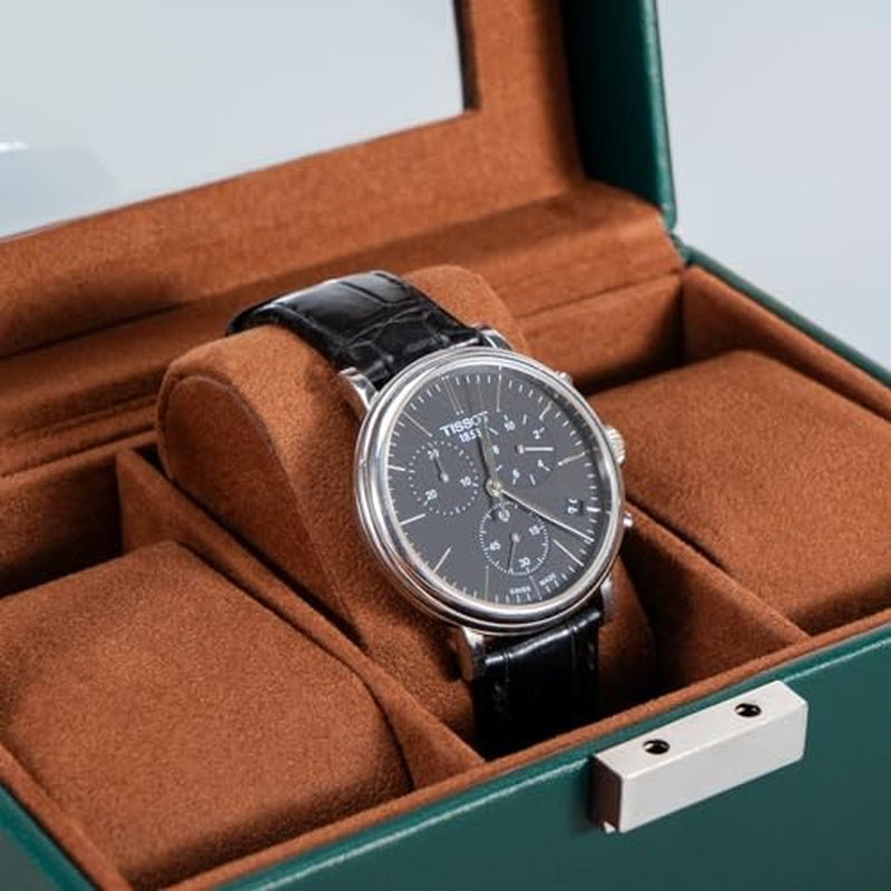 Watch Box for Men, 3 Slot Mens Watch Case, Watch Storage Watch Holder