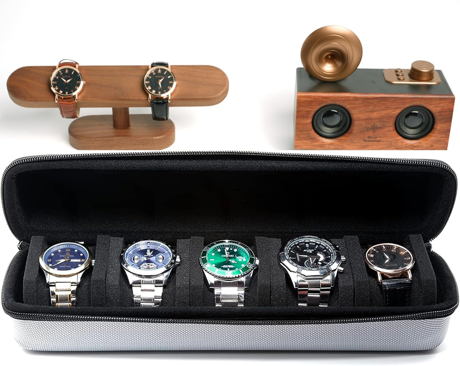 Watch Travel Case (Gray, 5 Slots)