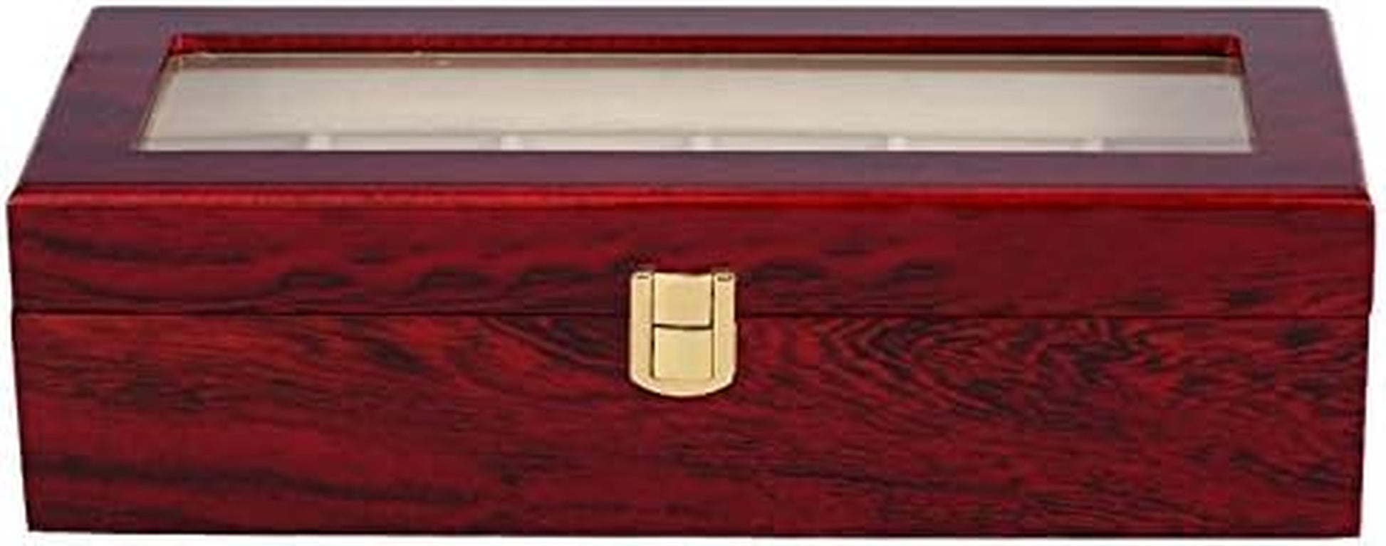 Zymise Watch Jewelry Box for Men 6 Slot Watch Case Display Box,Large Watch Display Case Organizer with Real Glass Window Top (6 Slots)